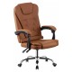 Miniatura 1 do produto Cadeira Presidente Marrom Base Cromada Fortt - HQ