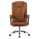 Miniatura 2 do produto Cadeira Presidente Marrom Base Cromada Fortt - HQ