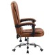 Miniatura 3 do produto Cadeira Presidente Marrom Base Cromada Fortt - HQ