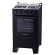 Miniatura 1 do produto Fogão 4 bocas Atlas Mônaco Plus Preto Acendimento Automático e Mesa Inox