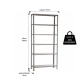 Miniatura 2 do produto Estante de Aço 30cm 6 Prateleiras Chapa 26 Nobre