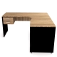 Miniatura 1 do produto Mesa em L Nogal 2 gavetas 140×140 Pé Painel Nobre