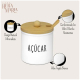 Miniatura 2 do produto Açucareiro Vidro 300ml Casa Hera Maria Tampa Bambu Branco Natural - Casa Hera Maria