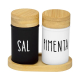 Miniatura 1 do produto Saleiro E Pimenteiro De Vidro 90ml Doha Base Bambu - Hauskraft