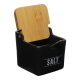 Miniatura 2 do produto Saleiro Salt Tampa De Bambu E Colher Preto 240ml - Haüskraft
