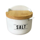 Miniatura 1 do produto Saleiro De Mesa Em Porcelana Com Colher E Tampa De Bambu Bra Cor Branco - Haüskraft