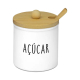 Miniatura 1 do produto Açucareiro Vidro 300ml Casa Hera Maria Tampa Bambu Branco Natural - Casa Hera Maria