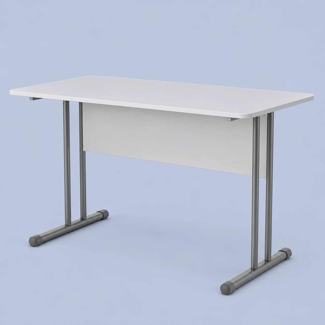 Mesa de Escritório 120x60 cm Tampo 15mm Cinza Pé Tradicional Nobre Móveis