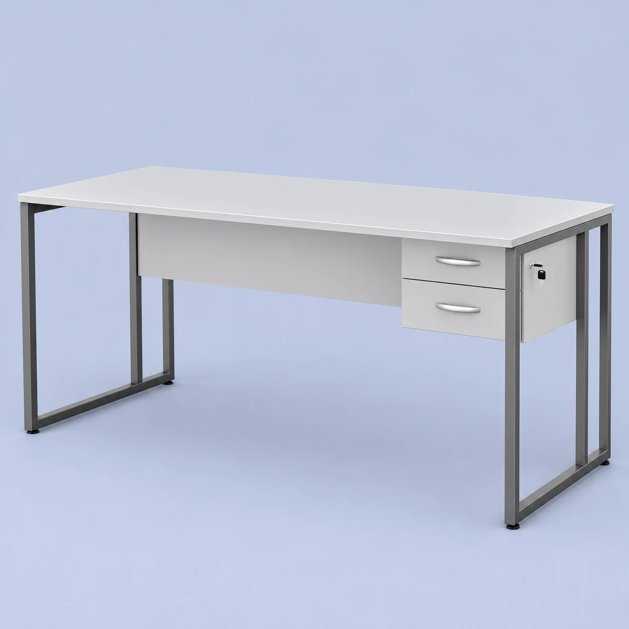 Mesa de Escritório 150x60 cm Tampo 15mm com 3 Gavetas Pé Quadrado Nobre Móveis