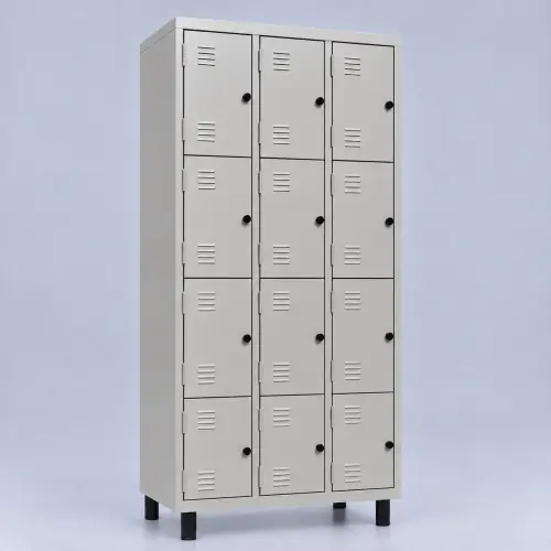Amário Roupeiro de Aço 12 Portas Chapa 26 Cinza