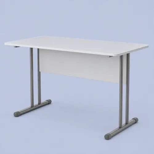 Mesa de Escritório 120x60 cm Tampo 15mm Cinza Pé Tradicional