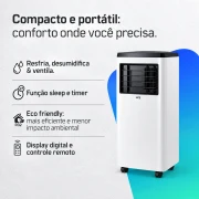 Ar-Condicionado Portátil 10.500 BTUs Frio Branco - imagem 2