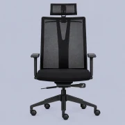 Cadeira Presidente Ergonômica com Apoio de Cabeça Preta - imagem 1