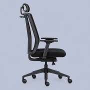 Cadeira Presidente Ergonômica com Apoio de Cabeça Preta - imagem 3
